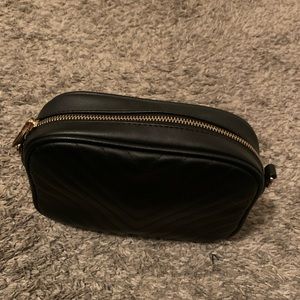 Medium large black strap purse, black purse